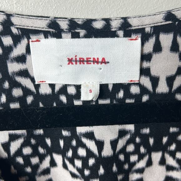NEW Xirena Anabella black white mosaic print smocked waist dress in Octave Night - Picture 15 of 15